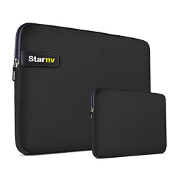 Starnv Black Neoprene Fabric with Pouch 14 Inch Wrinkle Free Dust Proof 013 Laptop Sleeve/Cover