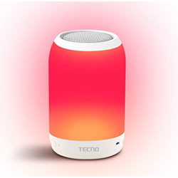 TECNO Squre S2 Bluetooth Speaker White | Multi-Compatibility Modes | Colorful LED Light | Up to 11 Hours Playtime | Deep Bass Superior Audio | Supporting USB,SD Card,Bluetooth | BT 5.0