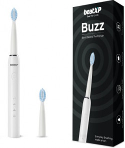 beatXP Buzz Sonic Electric Toothbrush for Adults | 3 Smart Modes Electric Toothbrush(White)