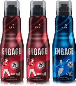 Engage Deo Combo 2 Intrigue for him 165ml and 1 Spirit for him 165 ml Deodorant Spray  -  For Men(495 ml, Pack of 3)