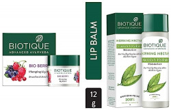 Biotique Morning Nectar Flawless Skin Lotion For All Skin Types, 190Ml And Biotique Bio Berry Plumping Lip Balm Smoothes & Swells Lips, 12G