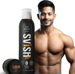 SVISH Hair Removal for Men| Chest Back Leg Underarms | Made Safe Spray(200 ml)