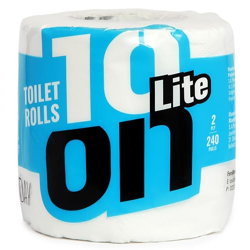 10 on TISSUES Lite Ultra Soft Toilet Roll/Tissue, 2Ply - 240 Pullls