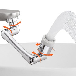SHUTTLE ART 1pc 1080 Universal Plastic Rotation Faucet Extender, Large-Angle Rotating Robotic Arm Water Nozzle Faucet Adaptor, Non-Splashing Water Faucets Fitter, for Face, Eye