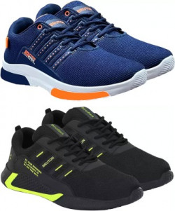 BRUTON Combo pack of 2 Trendy Mens Casual Shoes Sneakers For Men(Blue, Black, White)