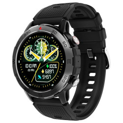 beatXP Duke Rugged 1.43 Round Super AMOLED Bluetooth Calling Smart Watch, Functional Crown, 466 * 466px, 60Hz Refresh Rate, AI Voice Assistance, 100+ Sports Modes, 24/7 Health Monitoring (Black)
