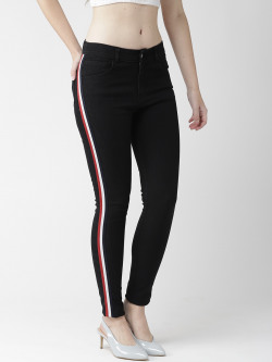 Hubberholme Women Black Slim Fit High-Rise Clean Look Stretchable Jeans