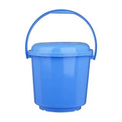 Kuber Industries Bucket with Lid | Plastic Bucket for Mopping | Bucket for Cleaning | Storage Container Bucket | Water Storage Bucket | Bathroom Bucket | Plain Bucket | 5 LTR | Blue