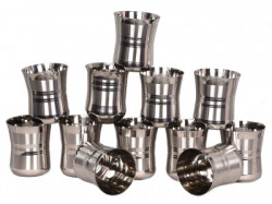 LIMETRO STEEL (Pack of 12) G4-12 Glass Set Water/Juice Glass(350 ml, Steel, Steel)