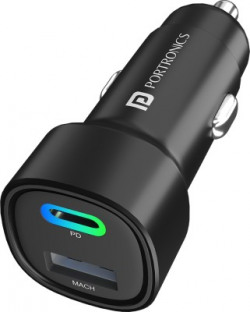 Portronics 3 Amp Turbo Car Charger(Black)