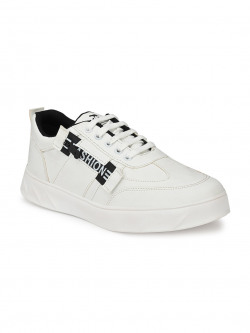 Big Fox Men White Printed Sneakers