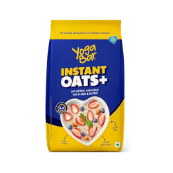 Yogabar Instant Oats 1 Kg, Pack of 5 | Premium Oats, Ready to Cook, Gluten Free Oats with High Fibre, 100% Whole Grain, Non-GMO, 5Kg