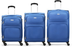 ARISTOCRAT Trigon Set of 3 - Cabin+Medium+Large(56+68+77)cm, Softcase, 4 Wheels Cabin & Check-in Set 4 Wheels - 40 inch