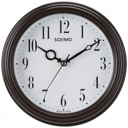 Amazon Brand - Solimo Round Wall Clock | Plastic and Glass | 8 Inch | Brown
