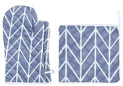 AAZEEM Oven Mitts and Pot Holder with Recycled Infill Silicone Non-Slip Cooking Gloves for Cooking Baking Grilling (3-Piece Set,Grey)