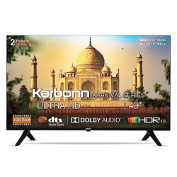 Karbonn 109 cm (43 inches) Karnival Series 4K Ultra HD Smart Android IPS LED TV KJS43ASUHD (Black)