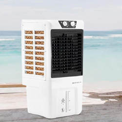 BAEYE 27L Personal Air Cooler with Anti Bacterial Honeycomb Pads, 3rd Turbo Fan, Powerful Air Throw with Auto Swing - Black & White (LEH 27L)