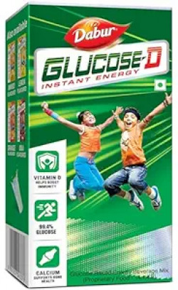 Dabur Glucose-D Juicy & Tasty - 1 kg Powder (Carton) | Instant Energy Recharge with 99.4% Glucose | Vitamin D Boosts Immunity | Calcium Supports Bone Health