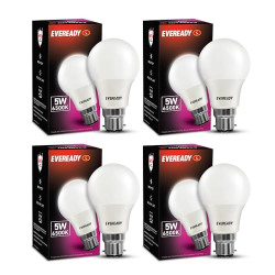 Eveready 5W LED Light Bulb | Long Life & Low Maintenance | Mercury-Free | High Efficiency & Glare-Free Light | 100 Lumens Per Watt | Cool Day Light (6500K) | Pack of 4