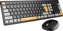 Portronics Key7 Combo Mouse Combo Set with 2.4Ghz, 1200 DPI Wireless Laptop Keyboard(Black, Orange)