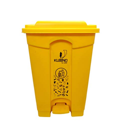 Cello Strong Plastic Step-On Pedal Garbage Dustbin (60 Ltr, Yellow)