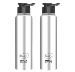 Pigeon Stainless Steel Inox Hydra 750 Drinking Water Bottle 700 ml - Silver (Pack of 2)