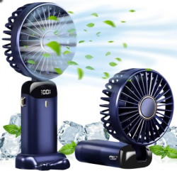 CITRODA Mini Handheld Fan, Portable Fan USB Rechargeable, Small Pocket Digital fan Mini Portable Hand Fan 3 Speed modes Build-in Battery Rechargeable Digital fan USB Fan(Blue)