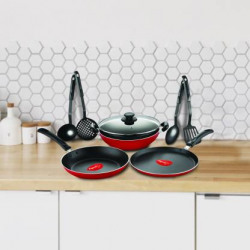 Pigeon Mio 8 Piece Gift Set Non-Stick Coated Cookware Set  (Aluminium, 8 - Piece)