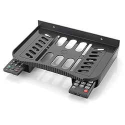 SR Set Top Box Stand Holder WiFi Router Stand with Remote Holder Wall Rack Shelf Plastic Home Living Room Storage Organizer (Black) (PACK OF 2)