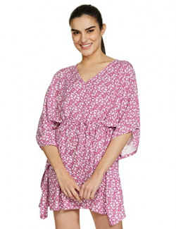 Amazon Brand - Eden & Ivy Women's Rayon Printed Knee Length Night Gown (ENISS22WSPDR113_Multi 5_XL_Multicolor_XL)