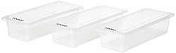 Amazon Brand - Solimo Stackable Storage Containers with Removable Drain Plate and Lid, Set of 3