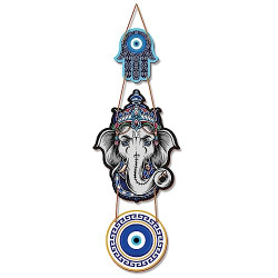 RAG28 Wooden Elephant Evil Eye Wall Hanging for Wall Decor | Home Decor Items (16 X 6.5 Inches, DSS3
