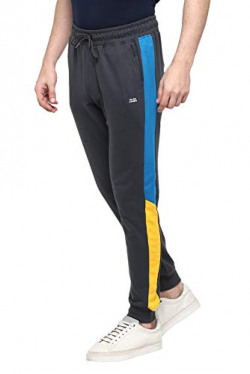 Alan Jones Clothing Men's Solid Slim Joggers Track Pants (Charcoal_Small)
