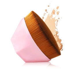 Gleva Foundation Makeup Brush, Kabuki Hexagon Face Blush Liquid Powder Foundation Brush for Blending Liquid, Cream or Flawless Powder Cosmetics (PINK)