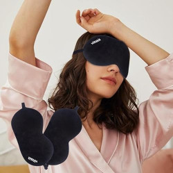 Vifitkit Eye Mask for Sleeping with Adjustable Strap, Premium Sleeping Mask for Men, Women and Kids, Blind Fold for Comfortable Sleep, Travelling Sleep Mask, Sleeping Eye Mask (Pack of 2, Black)