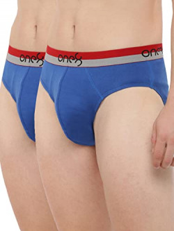 one8 by Virat Kohli Men's Pure Cotton Modern Regular Briefs (Pack of 2) (713_2PC RoyalBlue_L)