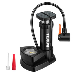 Texum Portable High Pressure Foot Activated Air Pump Compressor Air Pump for Car, Bike, Bicycle, Football Pump fits Universal Presta and Schrader