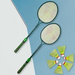 LIVOX Badminton Racquet Set of 2 And 6 Shuttle Cock Badminton Kit Badminton Kit