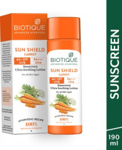 BIOTIQUE Sunscreen - SPF 40 PA+ SUN SHIELD CARROT 40+SPF Sunscreen Lotion(190 ml)