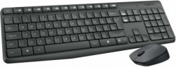 Logitech MK235 Mouse & Keyboard Combo, Full-Sized, 15 FN Keys, 3-Year Battery Life Wireless Laptop Keyboard(Black & Gray)