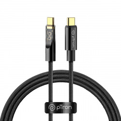 pTron Solero 80W Type-C to Type-C Fast Charging USB Cable, Compatible with Samsung, OnePlus, Oppo, Vivo, Xiaomi & Other Type-C Devices, Unbreakable Nylon Braid & 480Mbps Data Sync Speed (1M, Black)