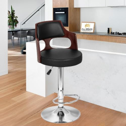 Da URBAN Emerald Revolving Red & Black | Height Adjustable Kitchen/Caf Leatherette Bar Stool