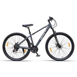 VECTOR 91 Unisex Valor 29T 21 Speed Shimano Gears Dual Disc with Front Suspension - Grey Black, Mountain Bike, 17 Inches