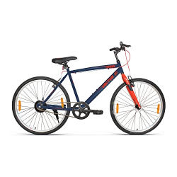 VECTOR 91 TopGun 26T Single Speed City Bike / Hybrid Bike , 19 Inches Steel Frame , ( Navy Blue , Ideal For: 12+ Years Men, Brake: V Brake )