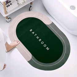 Cortina Premium Silicon Door Mat, Bathroom Carpet, Cushion Mat Super Absorbent Soft Carpet, Quick Dry Dirt Barrier for Home, Office, (60x40), Green