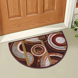 STATUS Contract Semi Circle/D-Shape Entrance Floor Door Mats Home Decor Non-Slip Carpet for Bathroom, Bedroom, Balcony, Living Room Washable Dirt Trapper (15 x 23 inch)
