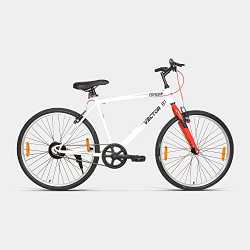 VECTOR 91 Men'S Topgun 26T Single Speed, Steel Frame Mountain Bike/Bicycle ( White , Ideal For: 12+ Years , Brake: V Brake ) Frame: 19 In, Rigid