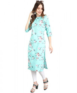 LookMark Womens Crepe Straight Printed Kurti(K1054-S)