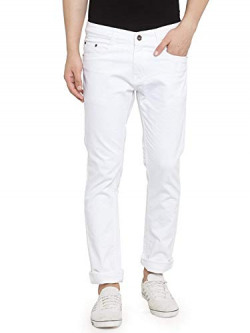 Ben Martin Men's Slim Fit Stylish Stretchable 34 Size White Cotton Denim Jeans Pant for Men, JJ3-7