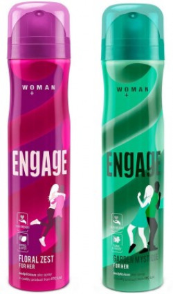 Engage Deo Combo 1 Floral Zest 150ml & 1 Garden Mystique 150ml Deodorant Spray  -  For Women(300 ml, Pack of 2)